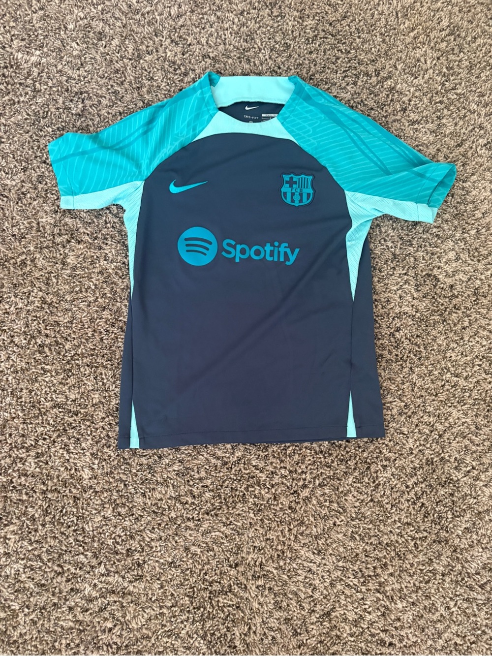 Nike Kids' Dark Blue & Teal FC Barcelona Training Jersey